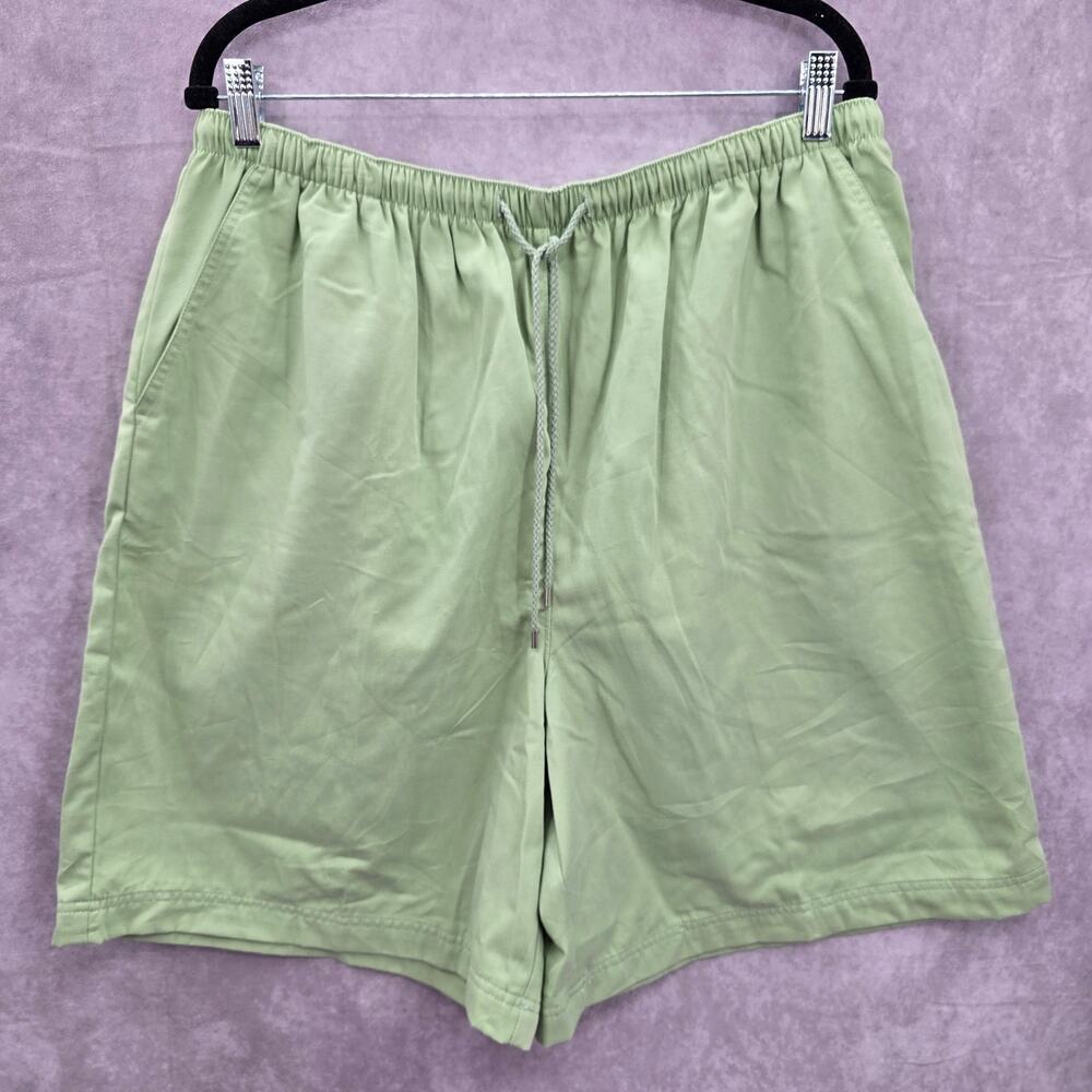 Coral Bay Green Cotton Stretch‎ Bermuda Bottoms Pants Shorts Plus XL